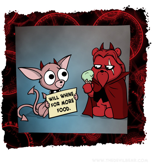 He's not begging, he's expressing his concern of not getting a taste. 